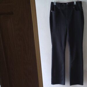 "Devine Denim" jeans, by Issac Mizrahi.Live!, black, slim boot w/slit, size 10T